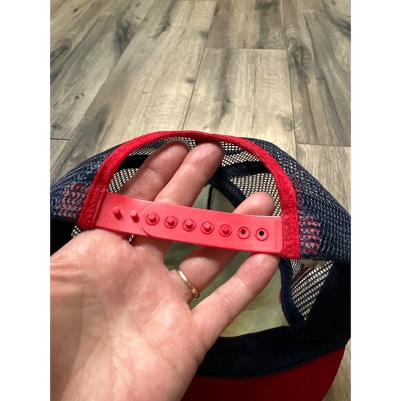 Vintage Arvin Tri Stripe Trucker Hat One Size Fits All Made In USA Navy & Red Me - Picture 2 of 7